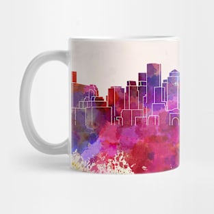 Boston skyline in watercolor background Mug